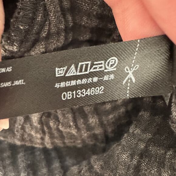 Anthropologie Daily Practice Gauzy Ruffled Top Sz S Gray Boho Cotton Cropped - Picture 7 of 10